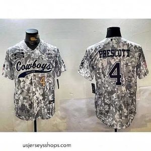 Captivating Dallas Cowboys 4 Dak Prescott 2024 Arctic Camo Salute To Service Stitched Baseball Jersey 6