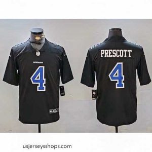 Magnificent Dallas Cowboys 4 Dak Prescott Black Throwback Vapor Untouchable Limited Stitched Football Jersey