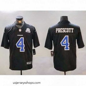 Alluring Dallas Cowboys 4 Dak Prescott Black Throwback With 1960 Patch Vapor Untouchable Limited Stitched Football Jersey