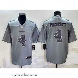 Captivating Dallas Cowboys 4 Dak Prescott Grey Atmosphere Fashion Stitched Game Jersey