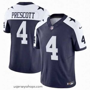 Sensational Dallas Cowboys 4 Dak Prescott Navy 2023 F.U.S.E Thanksgiving Limited Stitched Football Jersey