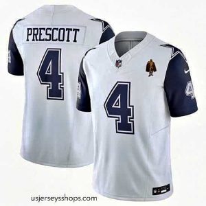 Captivating Dallas Cowboys 4 Dak Prescott Navy 2023 F.U.S.E  With Walter Payton Patch Alternate Vapor Limited Stitched Football Jersey