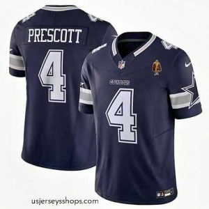 Alluring Dallas Cowboys 4 Dak Prescott Navy 2023 F.U.S.E  With Walter Payton Patch Vapor Limited Stitched Football Jersey