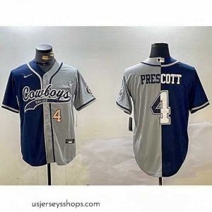Captivating Dallas Cowboys 4 grey Team With Patch Cool Base Stitched Baseball Jersey 6