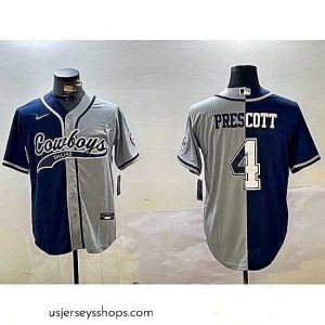 Stellar Dallas Cowboys 4 grey Team With Patch Cool Base Stitched Baseball Jersey 8