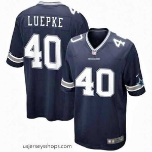 Stunning Dallas Cowboys 40 Hunter Luepke Navy Stitched Football Game Jersey