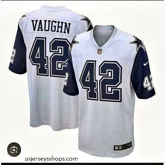 Captivating Dallas Cowboys 42 Vaughn White Vapor Untouchable Limited Stitched Football Jersey