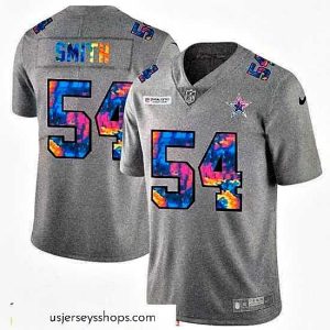 Captivating Dallas Cowboys 54 Jaylon Smith Nike Multi Color 2020 NFL Crucial Catch NFL Jersey Greyheather