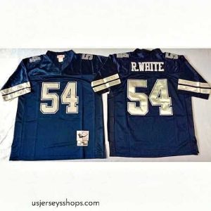 Stellar Dallas Cowboys 54 Randy White Navy M&N Throwback Jersey