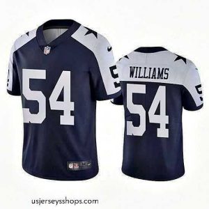 Sensational Dallas Cowboys 54 Sam Williams White Navy Thanksgiving Vapor Limited Stitched Jersey