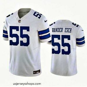 Breathtaking Dallas Cowboys 55 Leighton Vander Esch White 2023 F.U.S.E  Vapor Limited Stitched Football Jersey