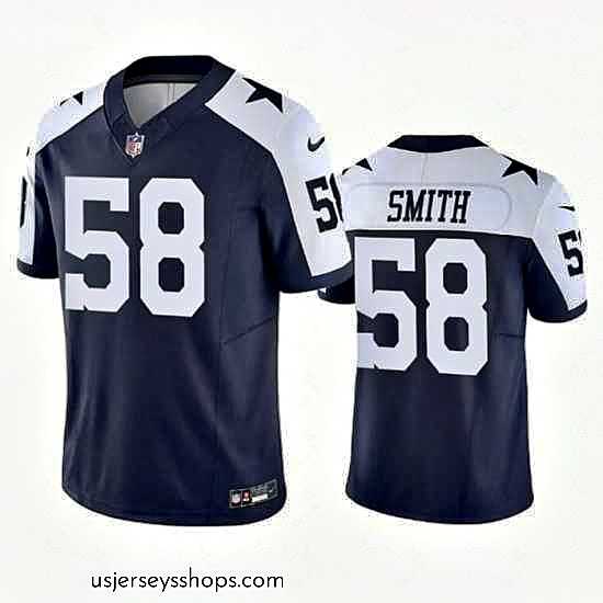 Glamorous Dallas Cowboys 58 Mazi Smith Navy 2023 F.U.S.E Vapor Limited Stitched Football Jersey