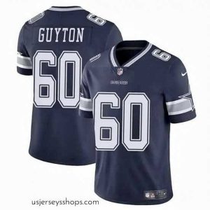 Glamorous Dallas Cowboys 60 Tyler Guyton Navy 2024 Draft Vapor Untouchable Limited Stitched Football Jersey