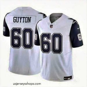 Alluring Dallas Cowboys 60 Tyler Guyton White 2024 Draft F.U.S.E Color Rush Limited Stitched Football Jersey