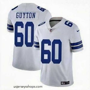 Magnificent Dallas Cowboys 60 Tyler Guyton White 2024 Draft Vapor Untouchable Limited Stitched Football Jersey