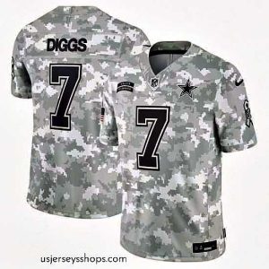 Magnificent Dallas Cowboys 7 Trevon Diggs 2024 Arctic Camo Salute To Service Limited Stitched Football Jersey