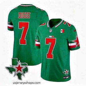 Glamorous Dallas Cowboys 7 Trevon Diggs 2024 Mexico Green F.U.S.E  Stitched Football Jersey