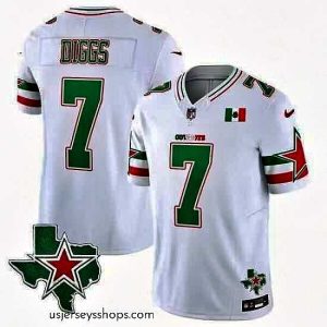 Exquisite Dallas Cowboys 7 Trevon Diggs 2024 Mexico White F.U.S.E  Stitched Football Jersey
