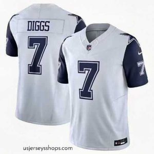 Breathtaking Dallas Cowboys 7 Trevon Diggs White 2023 F.U.S.E  Vapor Limited Stitched Football Jersey