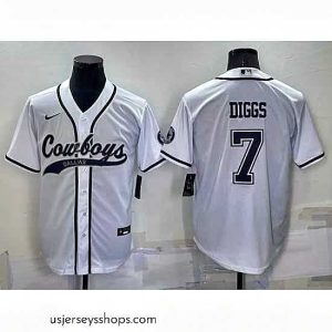 Exquisite Dallas Cowboys 7 Trevon Diggs White Cool Base Stitched Baseball Jersey