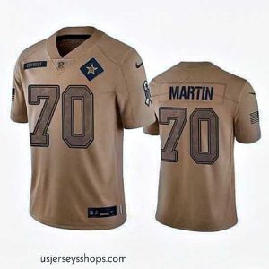 Captivating Dallas Cowboys 70 Zack Martin 2023 Brown Salute To Service Limited Stitched Football Jersey