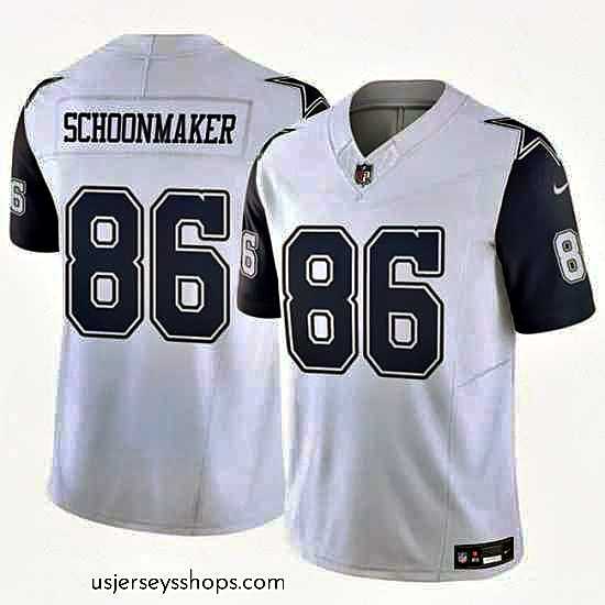 Stellar Dallas Cowboys 86 Luke Schoonmaker White 2023 F.U.S.E Vapor Untouchable Limited Stitched Football Jersey 1