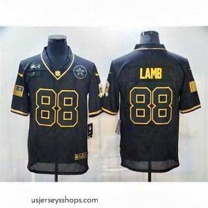 Sensational Dallas Cowboys #88 CeeDee Lamb 2020 Black Gold Salute To Service Jersey
