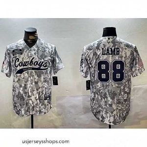 Glamorous Dallas Cowboys 88 CeeDee Lamb 2024 Arctic Camo Salute To Service Stitched Baseball Jersey 3
