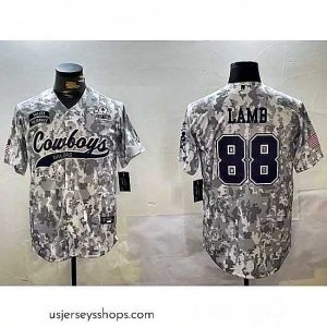 Exquisite Dallas Cowboys 88 CeeDee Lamb 2024 Arctic Camo Salute To Service Stitched Baseball Jersey 7