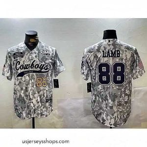 Glamorous Dallas Cowboys 88 CeeDee Lamb 2024 Arctic Camo Salute To Service Stitched Baseball Jersey