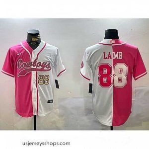Sensational Dallas Cowboys 88 CeeDee Lamb 2024 Arctic white red Stitched Baseball Jersey 1