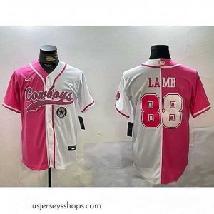 Exquisite Dallas Cowboys 88 CeeDee Lamb 2024 Arctic white red Stitched Baseball Jersey 2