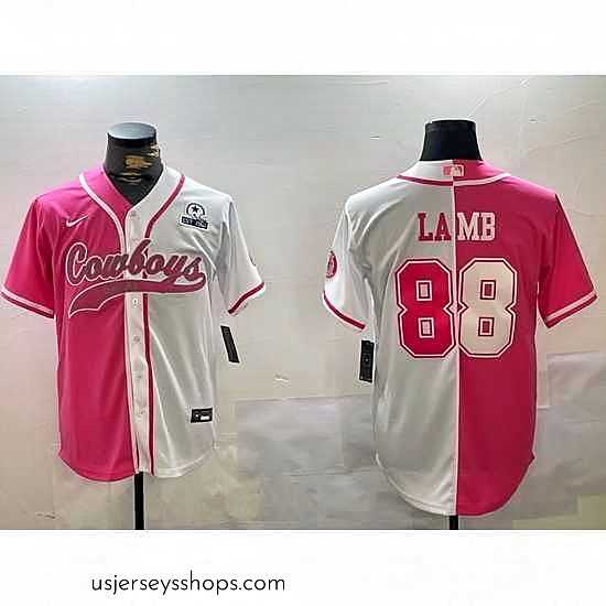 Stunning Dallas Cowboys 88 CeeDee Lamb 2024 Arctic white red Stitched Baseball Jersey 3