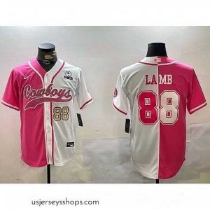 Exquisite Dallas Cowboys 88 CeeDee Lamb 2024 Arctic white red Stitched Baseball Jersey 5