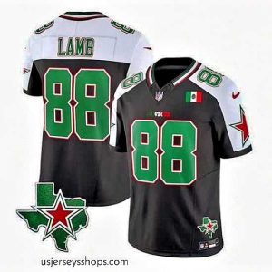 Glamorous Dallas Cowboys 88 CeeDee Lamb 2024 Mexico Black White F.U.S.E  Stitched Football Jersey