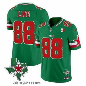 Exquisite Dallas Cowboys 88 CeeDee Lamb 2024 Mexico Green F.U.S.E  Stitched Football Jersey