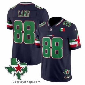 Captivating Dallas Cowboys 88 CeeDee Lamb 2024 Mexico Navy F.U.S.E  Stitched Football Jersey