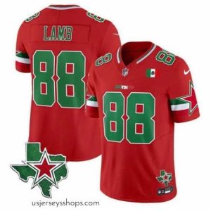 Alluring Dallas Cowboys 88 CeeDee Lamb 2024 Mexico Red F.U.S.E  Stitched Football Jersey