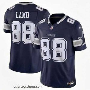 Glamorous Dallas Cowboys 88 CeeDee Lamb Navy 2023 F.U.S.E  Vapor Limited Stitched Football Jersey