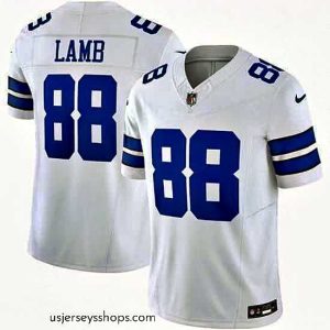 Exquisite Dallas Cowboys 88 CeeDee Lamb White 2023 F.U.S.E  Vapor Untouchable Stitched Football Jersey