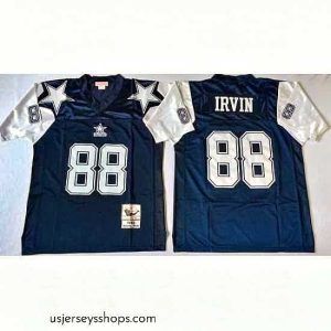 Stellar Dallas Cowboys 88 Michael Irvin Navy Thanksgiving M&N Throwback Jersey