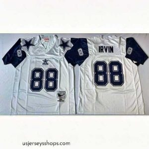 Glamorous Dallas Cowboys 88 Michael Irvin White M&N Throwback Jersey