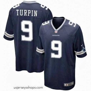 Sensational Dallas Cowboys 9 KaVontae Turpin Navy Stitched Football Game Jersey