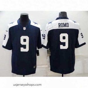 Alluring Dallas Cowboys 9 Tony Romo Navy White Stitched Jersey