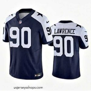 Exquisite Dallas Cowboys 90 Demarcus Lawrence Navy 2023 F.U.S.E  Vapor Limited Stitched Football Jersey