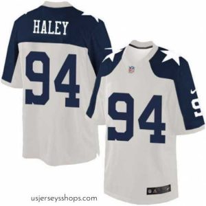 Breathtaking Dallas Cowboys #94 Charles Haley White Thanksgiving Retired Player NFL Nike Game Jersey