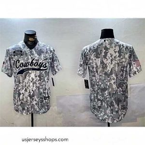 Stunning Dallas Cowboys Blank 2024 Arctic Camo Salute To Service Stitched Baseball Jersey