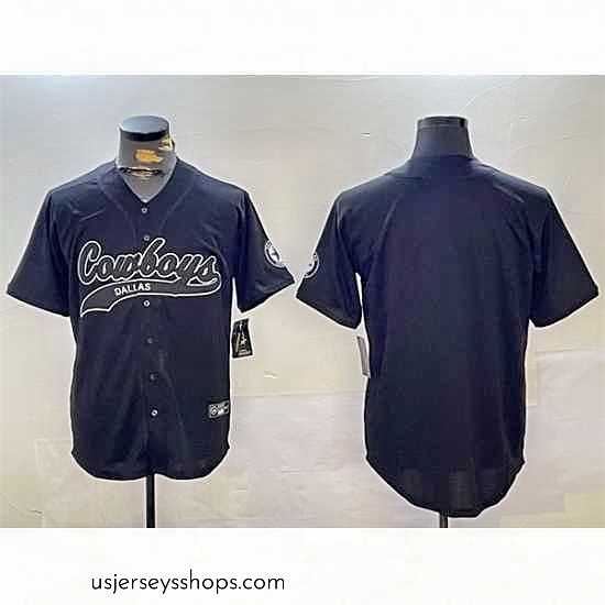 Breathtaking Dallas Cowboys Blank Black With Patch Cool Base Stitched Baseball Jersey