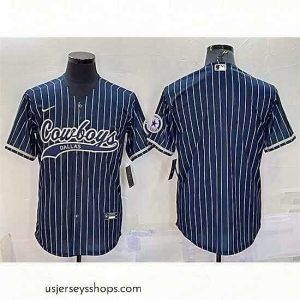 Alluring Dallas Cowboys Blank Navy With Patch Cool Base Stitched Baseball Jersey