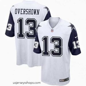 Stellar Dallas Cowboys DeMarvion Overshown #13 White Thanksgiven Stitched NFL Jersey
